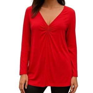 DKNY Jeans Red V neck Tee